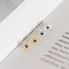 925 Sterling Zilver Pave Blue Zirkoon Demon Eyes Stud Oorbellen voor Vrouwen Mode Bihemian Evil Eye Sieraden Gift 1 pairs