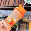 Star Cup Fox Glass Straw Water Bottles Winter Explosion-Proof Insulation Glass Kettle Christmas Gift