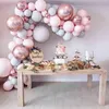 170pcs / set Macaron Gris Rose Latex Ballon Chaîne Ballons Arch Party Mur Fête D'anniversaire Fiançailles De Mariage Décoration Fournitures T200612