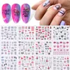 12 stücke Nail art Aufkleber Blumen Liebe Rote Lippen Wasser Aufkleber Transfer Aufkleber Set Slider Tattoo Folie Maniküre Dekoration