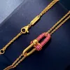 fashion New Beautiful Double clasp pink crystal for women necklace jewelry screw large cake full U style silver necklace