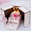 Вечеринка поставки розовая двойная дверная мыло для мыла роза Бессмертная цветочная творческая творческая рождественская подарка на день святого Валентина Женская помада подарочная коробка