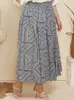 Plus -storlek kjol geometri tryck veckad sommar mode kjol för gata casual party kjol 220611