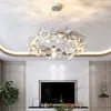 Moderne K9 -Kristall -Kronleuchter Lampe Chrom Glanz Kronleuchter Deckenheizanhänger für lebende Hausdekorationslampen