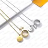 Pendant Necklaces for Men Women Designer Necklaces Letter Circle Rings 2 Colors Couple Accessories