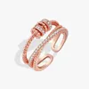 Cluster Rings Fashion Silver Color Zircon Round Bead Spinner Ring For Women Anti Stress Party Wedding Gift Anillo Jz269Cluster Toby22