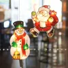 Strings LED String Light Christmas Decoration Hanging Lamp With Sucker Battery Powered Santa Claus Snowman For Home Holiday GiftLED LEDLED
