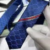 Designer Ties Men Neck Fashion Mens Neckties Letter Print Handmade Business Leisure Cravat Silk Luxury Top Quality with Original Box 09