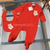 Recém -nascidos Baby Girl menino Managem longa Detono de outono Urso de macacão 100% Cotton Roupos Crianças Boutique Roupas de roupas