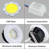Svart/vit dimbar mini LED-lampor 5W 100V-240V Inbäddade smycken Display Tak infälld skåp Spot Lamp