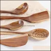 Set di stoviglie Cucina Sala da pranzo Bar Giardino di casa Strumenti da cucina Set Utensili in legno di alta qualità Forchetta Cucchiaio Coltello Zuppa Pala antiaderente Pennello per olio