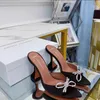 Amina Muaddi Designers Tacchi sandali da donna scarpe col tacco alto punta a punta fibbia crystalta abito da sposa estivo cinturino con tacco sandalo suola in vera pelle con scatola