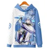2022 Genshin Impact Kamisato Ayato Cosplay Druk sweatshirt Hoodies voor herfst/winter unisex Harajuku Casual hoodie heren hoodi y220615