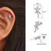 Stud Edelstahl Kleine Ohr Ohrringe Für Frauen Mode Tier Eidechse Gecko Punk Unisex Rock Piercing JewelryStud Farl22