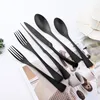 Flatware Sets Durtens Cutlery Set Matte Kitchen Dinnerware Stainless Steel Steak Knives Fork Coffee Spoon Drop 7/28pcs BlackFlatware