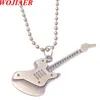 Ancient Copper Guitar Pendant Gift Fit Men Girl Boy Long Chain Metal Suspension Necklace Jewelry C073