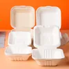 Creative Disposable Dinnerware heatable cake lunch box pulp burger lunch boxs degradable hand painting draw LK140