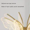 북유럽 나비 거실 LED 샹들리에 램프 혁신적인 대기 디자인 멀티 헤드 골든 식당 침실 펜던트 라이트 LE-445