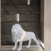 Outras iluminação ao ar livre escultura de artes de arte da villa sala de estar El lobby Lion Ornamentos leves modernos luxuosos grandes fibras de vidro reforçado com fibra reforçada