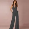 Jumpsuits for Women Seksowne poliester Białe Białe Backless Spodnie Ubranie bez rękawów Moda Kobieta Summer Bojownicze Rompers W220427