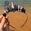 Pinzas para el cabello Barrettes Accesorios de corona de bruja de cristal natural Sombreros multicolores Luna Diadema nupcial Joyería de moda hecha a mano Regalos Oreja