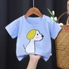 夏の子供の誕生日服の女の女の子のドットプリント半袖ベーシックトップス漫画Tシャツキッズボーイ220620