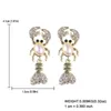 Purple Rhinestone Lobster Drop Dangle Earrings For Women Crystal with Gold Metal Jewelry Accessories Party Gifts Brinco