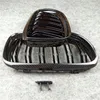 1 par de carros de carro Black capuz preto grade grade grill dupla linha grade frontal grade para BMW 3 Series 200820119924771