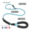 Large Dog Reflective Rope Lead Leash 5 Color Nylon Basic Leashes Medium Dog Walking Big Dogs Collar For Labrador Rottweiler