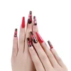 Mode långa nagelkonst tips naturlig press på nagel som bär falska naglar avtagbar färdig design för kvinnor
