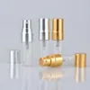 Travel Refillable Glass Perfume Bottle With UV Sprayer Cosmetic Pump Spray Atomizer Silver Black Gold Cap293D