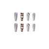 Faux Nails Appuyez sur Brown Heart Wave Series détachables Long Cercer Full Manucure Tool extension artificielle 0616