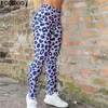 FCCCEXIO Leopard Stripe 3D Pantaloni da donna Push Up On Running Sports Leggings Slim Pants Slim Pantaloni casual Fitness Fitness Leggings 220628