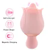 Rosform tunga slickande vibrator oral sexig bröstvårtor klitoris massagerdual huvud g- spot stimulering leksaker för kvinnor