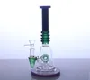 9 inch beker kleur basis schroefdraad buis glas bong hanger perc roken bubbler waterleiding S1-223 roze, paars, groene kleuren