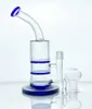 Bong chaud vendant un tuyau de narguilé en verre à haute teneur en borosilicate 2 percs feuille de moulin à vent feuille en nid d'abeille tube lisse transparent (GB-229)