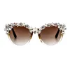 Sunglasses Handmade Diamond Bling Fashion Women Cat Eye Shades Crystal Luxury Rhinestone Vintage Gradient SunglassesSunglasses