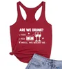 Débardeurs pour femmes Camis Are We Drunk Racerback Vest BIEN POURRAIT ÊTRE Tees Femmes Summer Gym Workout Casual Débardeurs Coton Tumblr TeesWomen's