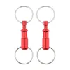 2 Pack Quick Release Detachable Keyring Pull Apart Keychain, Double S plit Snap