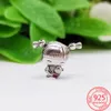925 Sterling Silver Ciondola il fascino Flessibile e vivace Carattere Robot Perline Perline Pandora Charms Bracciale Accessori per gioielli fai da te