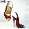 Sorbern Vintage 1950s Slingback Sandals Open Toe Summer Shoe 16Cm High Heels Shoe Crossdresser Sissy Boy Alternative Fashion