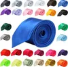 Nuevas corbatas de seda de poliéster Color Slolid Corbatas lisas de satén Corbatas de boda para hombres 24 colores Corbata de moda Stock suficiente SY222