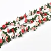 12 colors Artificial Rose Vine Simulation Flower Rattan Decorative Silk Flower For Wedding Arch Home Party Decor