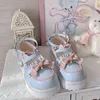 Sukienka buty kawaii damskie sandały platforma patchworka łuk zapatillas mujer 2022 Spring Japan Style Bluckle Bells Girls Lovely Lolita 220516