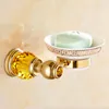 Tvålrätter europeiska näthållare antik mässing blå guld kristall skål rund baslåda badrumstillbehör