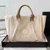 2023 Women Luxury Handbags Designer Beach Bag Back أعلى جودة الموضة محفظة كتف كبير مع حقيبة التسوق السلسلة القماشية 001