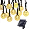 Cuerdas 5M20LED Lámpara solar Bola de cristal LED Luces de cadena Flash Impermeable Guirnalda de hadas para jardín al aire libre Decoración de bodas de Navidad