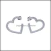 Hoop Hie boucles d'oreilles Bijoux en gros 2021 haute qualité coeur cristal pour les femmes Bijoux géométrique strass Cz boucle d'oreille déclaration cadeaux goutte