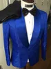 Custom size Jacquard Groomsmen white Groom Tuxedos Shawl Lapel Men Suits Wedding Prom Man Blazer Jacket with Pants Set 220815