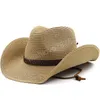 Summer Straw Hat for Men Women Beach Jazz Panama Hats Fedora Wide Brim Sun Protection Cap with Belt cowboy hat